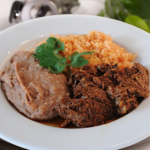 Birria w/ rice and beans